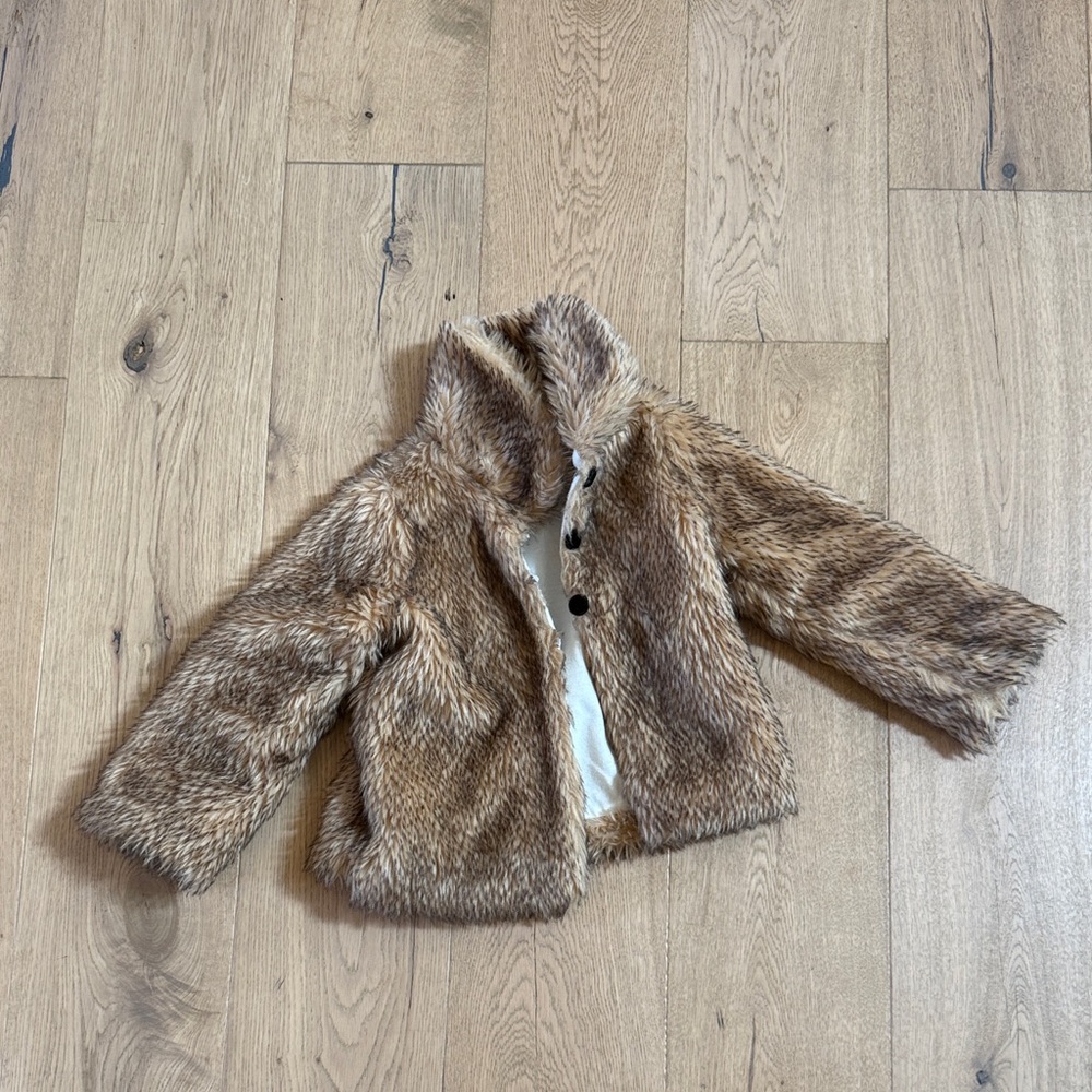 Mud Pie Faux Fur Jacket in Brown